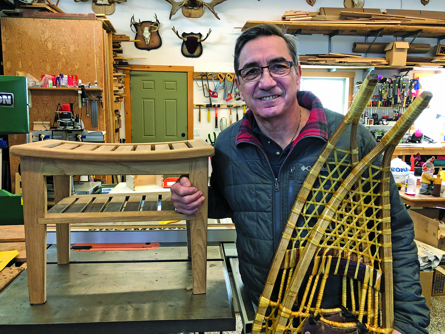 Dr. Kiazyk in his woodworking shop.